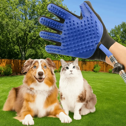 SheditPro WashFlow™ Pet Bathing & De-Shedding Glove – Spray Grooming Brush with Hose Connection