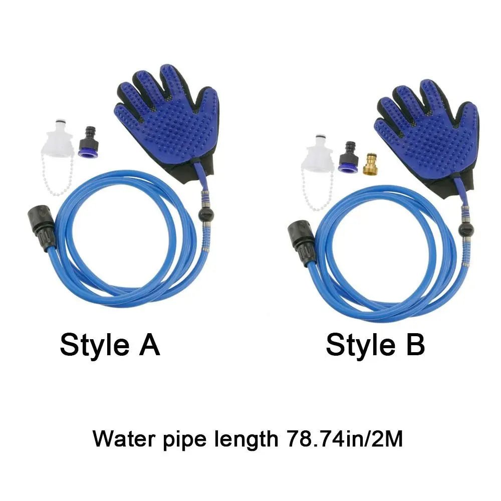 SheditPro WashFlow™ Pet Bathing & De-Shedding Glove – Spray Grooming Brush with Hose Connection